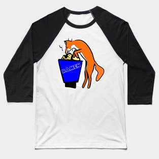 Kawaii Fox eating Ramen Noodles Baseball T-Shirt